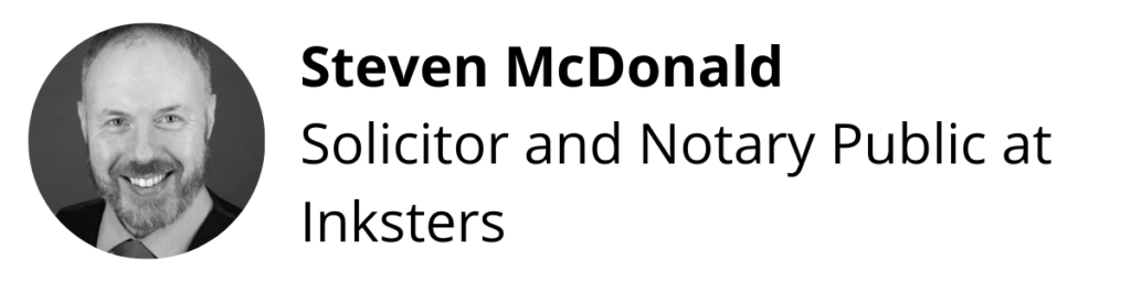 Steven McDonald, Solicitor and Notary Public at Inksters