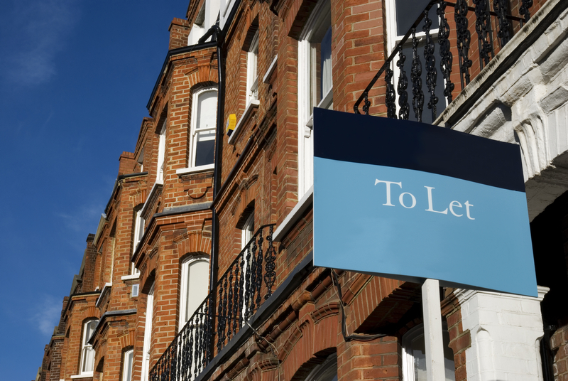 Apartments with a 'to let' sign next to them